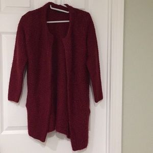 Red sweater coat